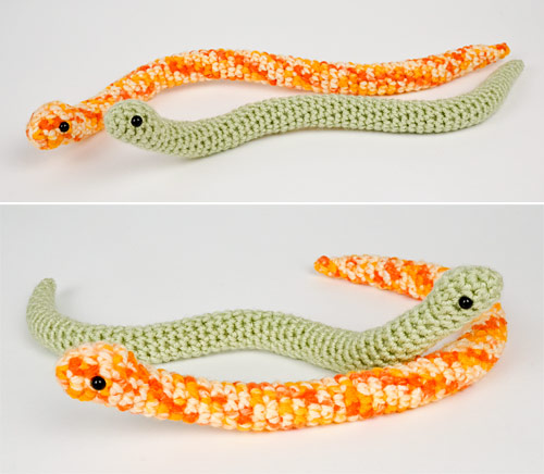 Baby Snake amigurumi crochet pattern by PlanetJune