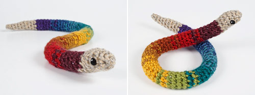 baby snake crochet pattern (rainbow ombre version) by planetjune