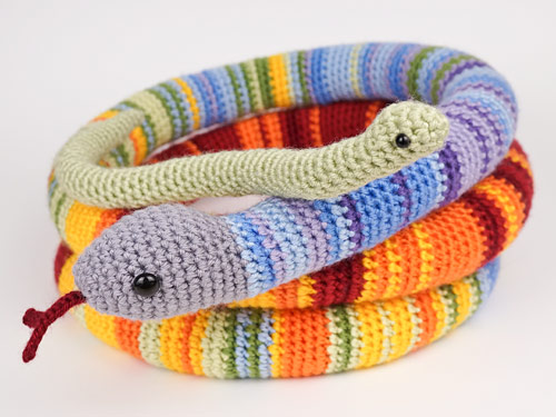 Baby Snake and Temperature Snake amigurumi crochet patterns by PlanetJune