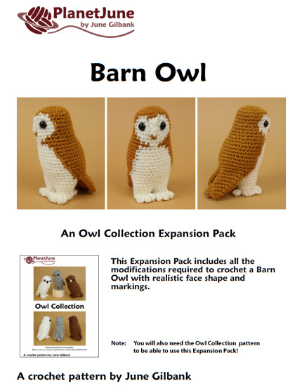 barn owl crochet expansion pack pattern by planetjune