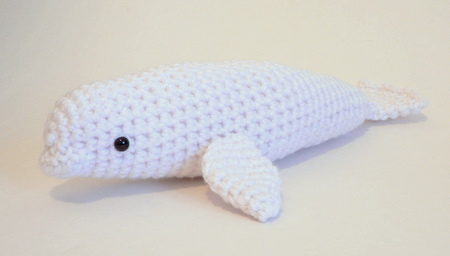 crocheted beluga whale