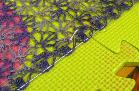 wet blocking on foam mats