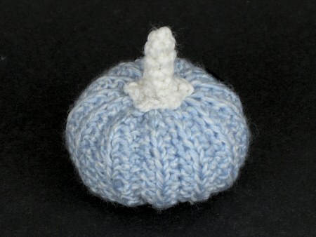 blue crocheted pumpkin by planetjune