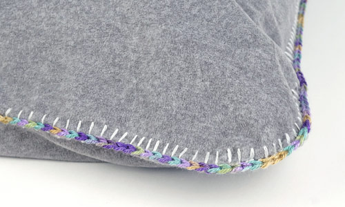 fleece body pillowcase with crocheted trim by planetjune
