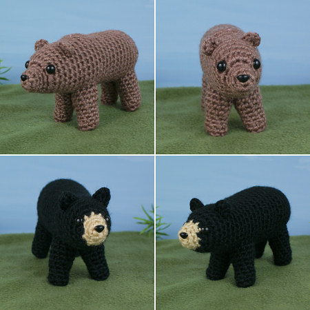 black and brown (grizzly) bear crochet patterns by planetjune