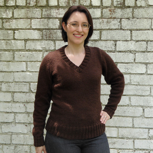 basic brown knitter pullover by planetjune