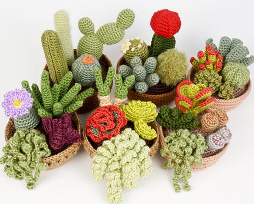 Cactus and Succulent crochet patterns by PlanetJune