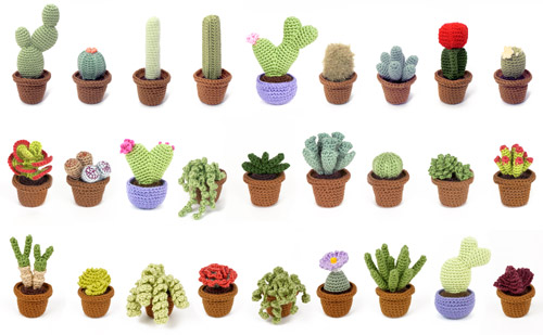 Cactus and Succulent crochet patterns by PlanetJune