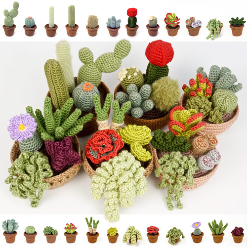 PlanetJune cactus and succulent crochet patterns
