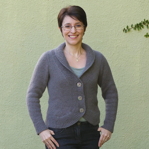 circle-front cardigan