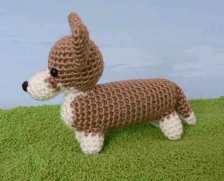 crocheted cardigan welsh corgi by planetjune