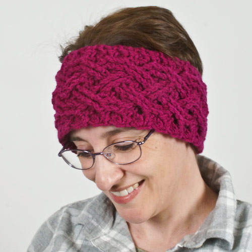 Cozy Cables Earwarmer crochet pattern by PlanetJune