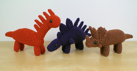 Dinosaurs Set 1X Expansion Pack crochet patterns by PlanetJune: Amargasaurus, Kentrosaurus, Pentaceratops