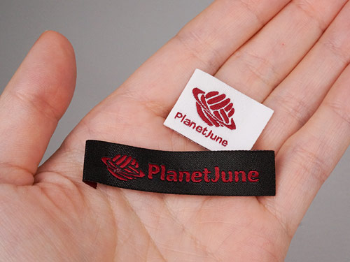 PlanetJune custom woven labels from Dutch Label Shop