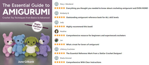 The Essential Guide to Amigurumi by June Gilbank with 5-star reviews from amazon