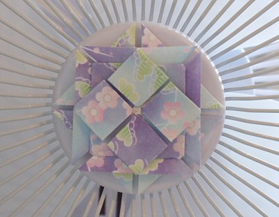 folded paper embellished desk fan by planetjune