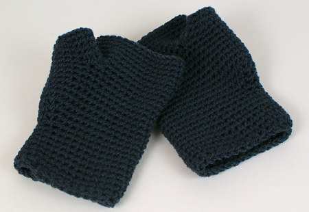 fitted crocheted fingerless gloves by planetjune