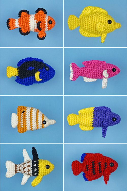 AquaAmi Tropical Fish crochet pattern collection by PlanetJune