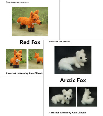 Red Fox & Arctic Fox crochet patterns by PlanetJune