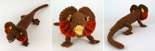 frilled lizard crochet expansion pack pattern by planetjune