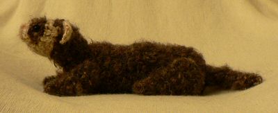 fuzzy crocheted ferret