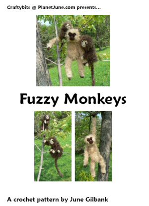 Fuzzy Monkeys crochet pattern by June Gilbank