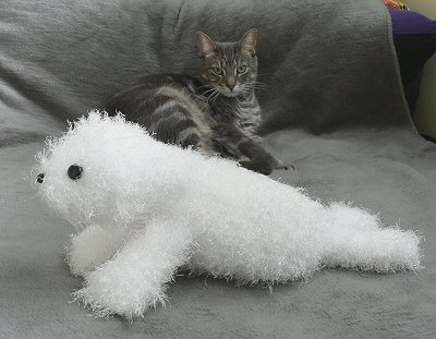 fuzzy crocheted seal