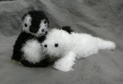 fuzzy crocheted seal