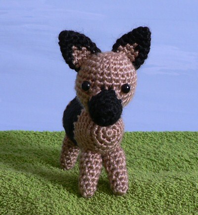 crocheted german shepherd dog by planetjune