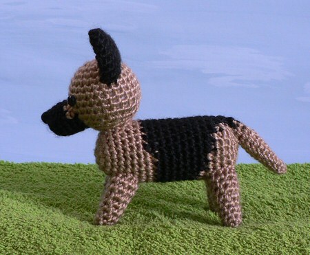 crocheted german shepherd dog by planetjune