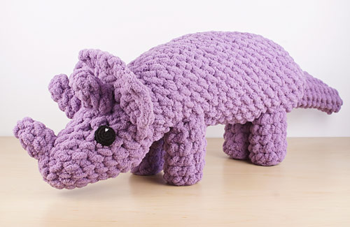 Giant Amigurumi Triceratops Dinosaur by PlanetJune