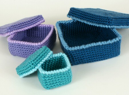 crocheted square gift boxes by planetjune