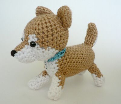 crocheted shiba inu dog