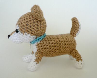 crocheted shiba inu dog