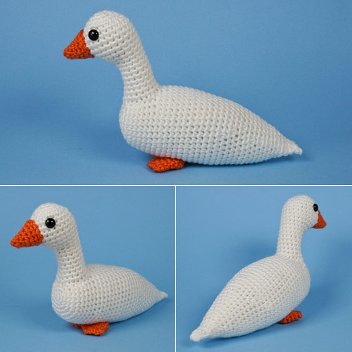 Goose from the Duck and Goose crochet pattern by PlanetJune