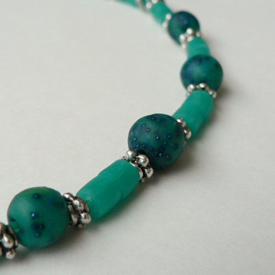 green beads (fimo polymer clay)
