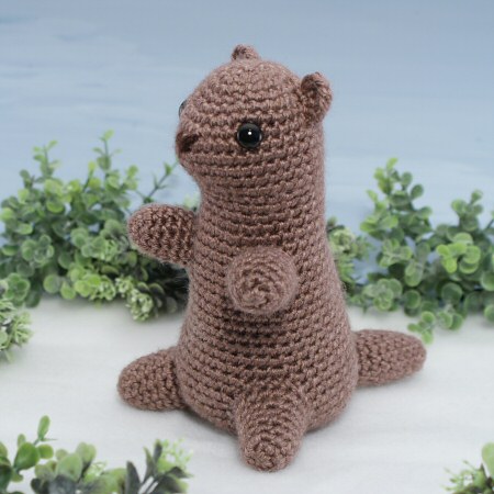 crocheted amigurumi groundhog by planetjune