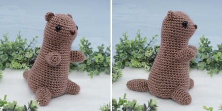 crocheted amigurumi groundhog by planetjune