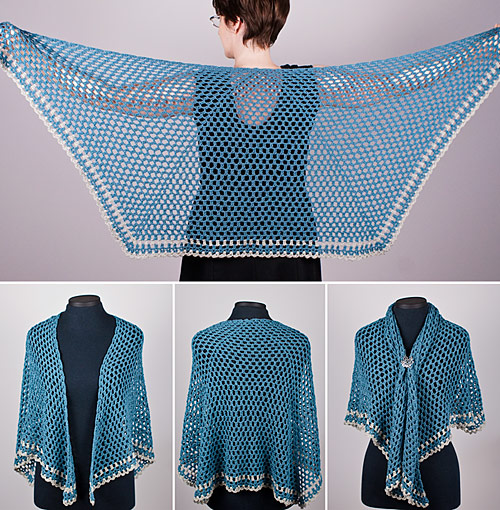 Half Hexagon Shawl crochet pattern by PlanetJune