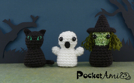 amigurumi halloween ghost black cat witch crochet by planetjune