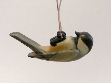 handmade wooden chickadee by sandra healy