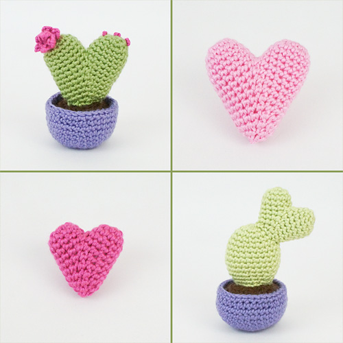 Heart Cactus Collection crochet pattern by PlanetJune
