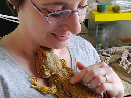 June with a bearded dragon