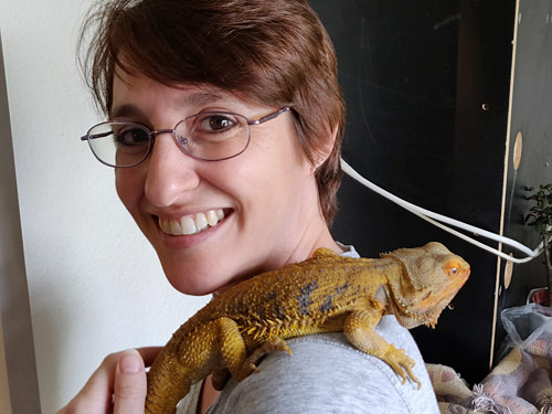 June with a bearded dragon