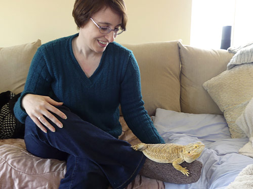 June with a bearded dragon