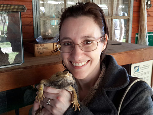 June with a bearded dragon
