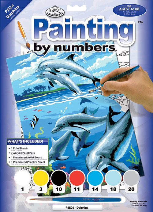 dolphins paint by numbers kit