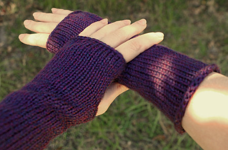 knitted wristwarmers by planetjune