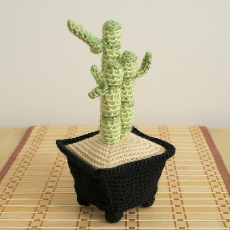 crocheted lucky bamboo by planetjune