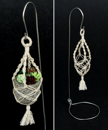 mini macrame planter by planetjune